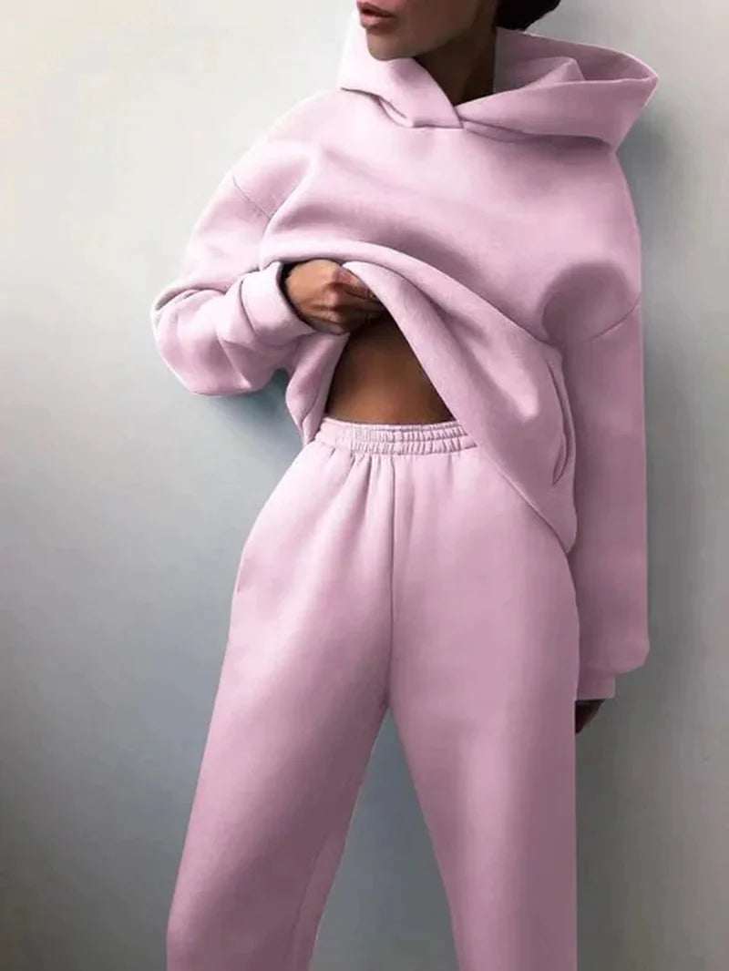 Women’s Fleece Two-Piece Tracksuit Set