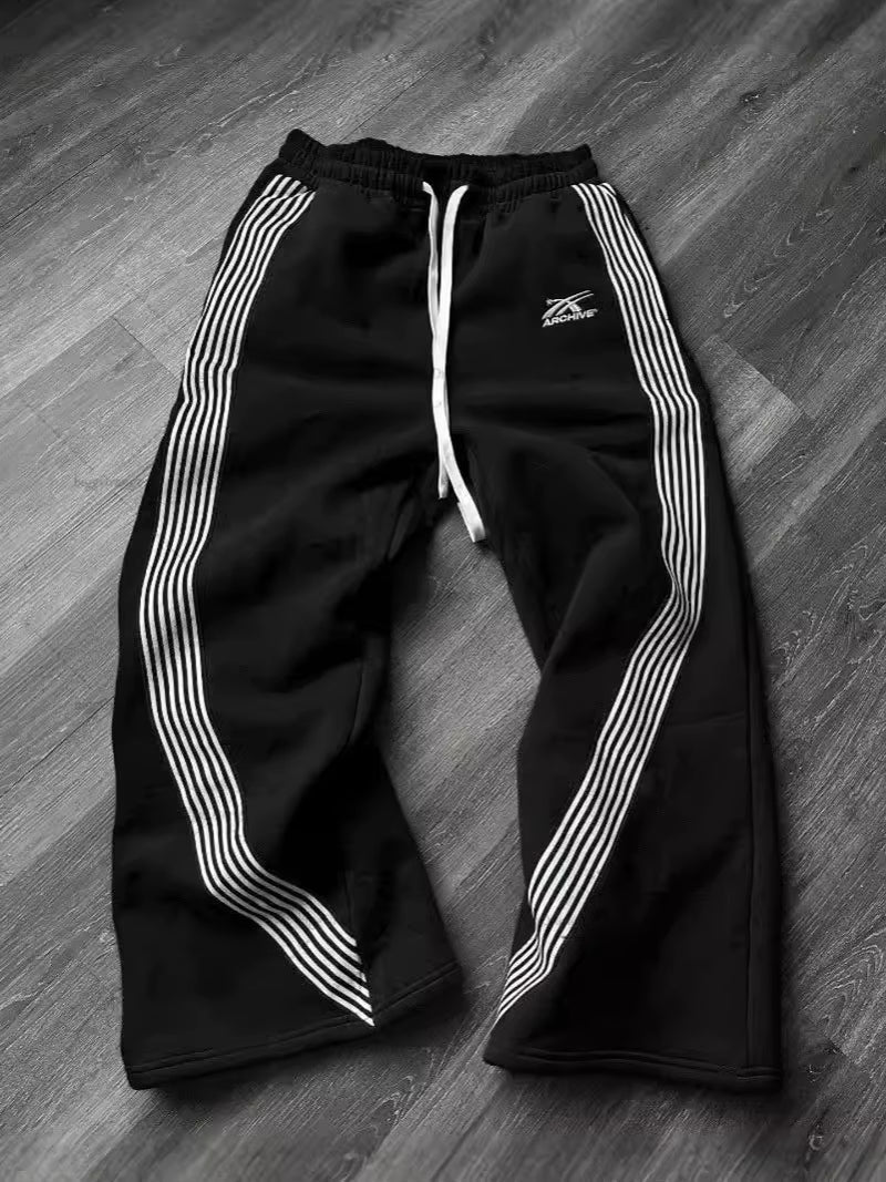 Embroidered Gray Slacks with Camouflage Features for Men'S Women'S Advanced Jogging Drawstring Sweatpants